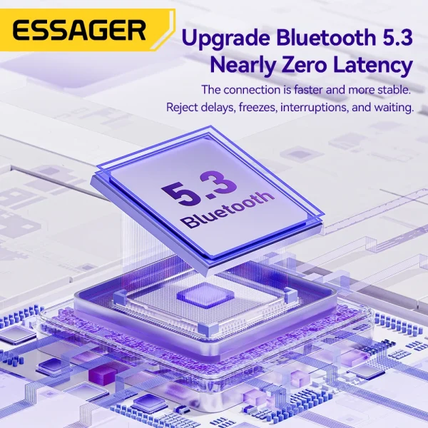 Essager Bluetooth Earphones 5.3 Wireless Headphones TWS Earbuds Semi-in-ear Stereo Sports mini Headsets With Mic For All Phones - Image 4