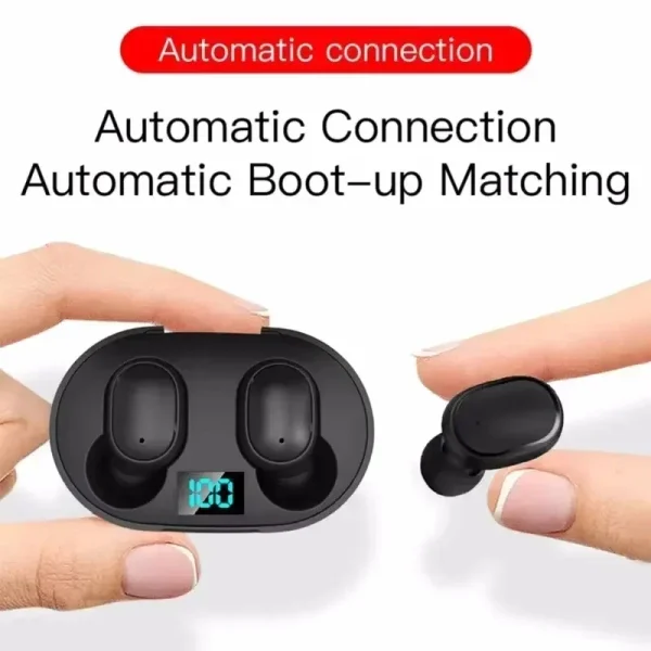 TWS E6S Wireless Bluetooth Headphones Waterproof Noise Cancelling LED Earbuds with Mic Wireless Headset Bluetooth Earphones - Image 2