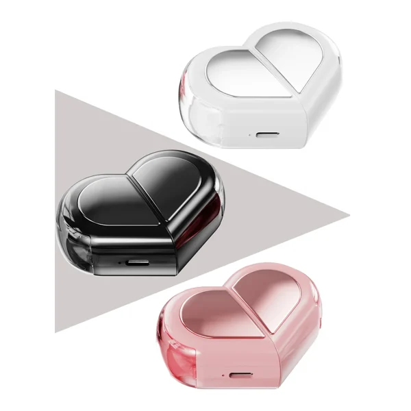Wireless Bluetooth 5.3 Earphones Heart Shaped TWS Heart Shaped In-Ear Earbuds Couple Earphones Gamer Earphones Black-Elect - Image 3