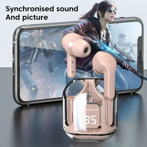 TWS Air31 Wireless Bluetooth Headset Transparent Digital Display Bluetooth 5.3 Headphone Noise Reduction Call Music Earbuds - Image 5