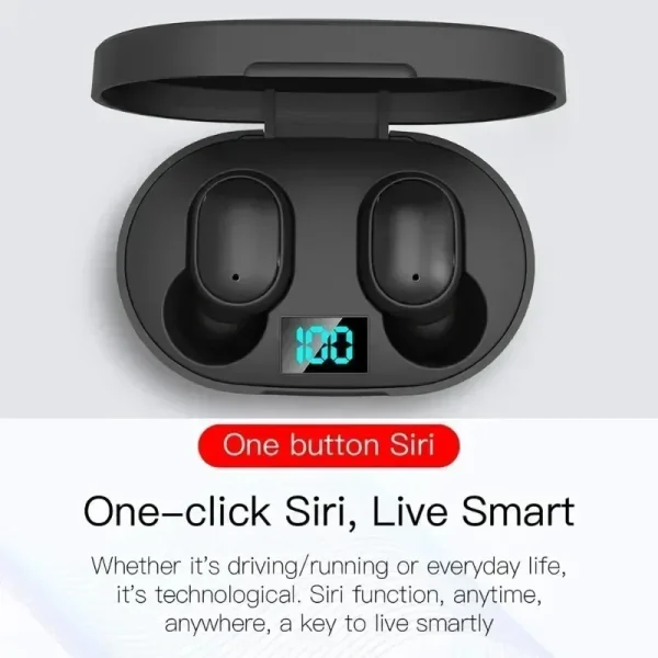 TWS E6S Wireless Earbuds Noise Canceling Waterproof Ear Buds in-Ear Stereo Headphones with LED Display Charging Case - Image 5