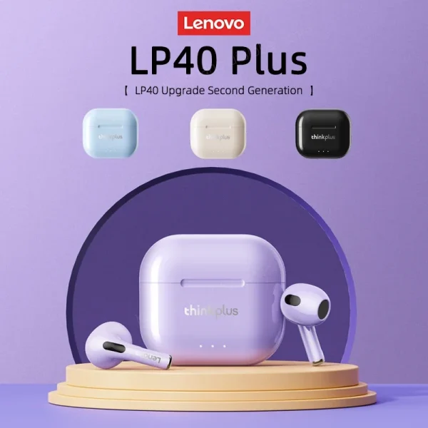 Choice Lenovo LP40 Plus Wireless Bluetooth V5.3 Earphones Low Latency Gaming Sports Earbuds Mini Light Weight Headphones - Image 6