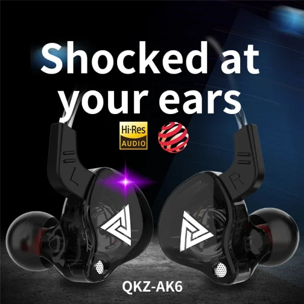 Original QKZ AK6 Copper Driver HiFi Wired Earphone 3.5MM Race Sport Headphone Bass Stereo Headset Music Earbuds In Ear With Mic - Image 3