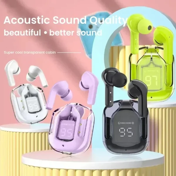 TWS Air31 Wireless Bluetooth Headset Transparent Digital Display Bluetooth 5.3 Headphone Noise Reduction Call Music Earbuds - Image 2