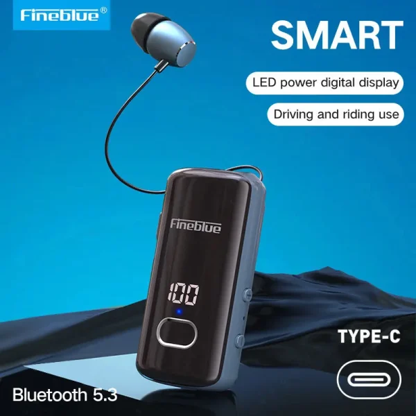 Fineblue F580 Lavalier Wireless Headphones Bluetooth 5.3 Headphones with Microphone Power Display Earbud Noise Interference Free - Image 6