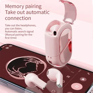 Wireless Bluetooth 5.3 Earphones Heart Shaped TWS Heart Shaped In-Ear Earbuds Couple Earphones Gamer Earphones Black-Elect