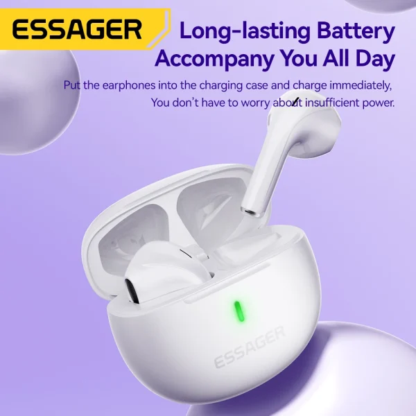 Essager Bluetooth Earphones 5.3 Wireless Headphones TWS Earbuds Semi-in-ear Stereo Sports mini Headsets With Mic For All Phones - Image 5