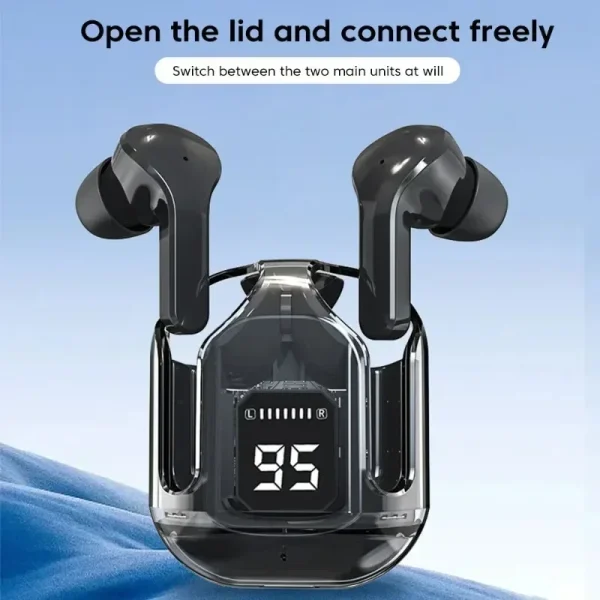 TWS Air31 Wireless Bluetooth Headset Transparent Digital Display Bluetooth 5.3 Headphone Noise Reduction Call Music Earbuds - Image 4